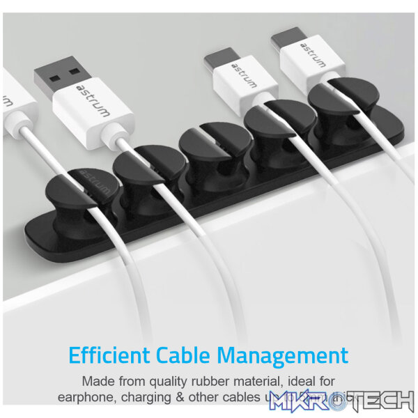 CO110 Cable Organizer Clips - 5 Bays, 4 Storage Compartments - Black - Image 3